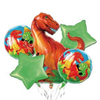 Set Globo Metálico Dinosaurio Trex x 5