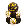 Set Globos Feliz Año Nuevo Negro Dorado