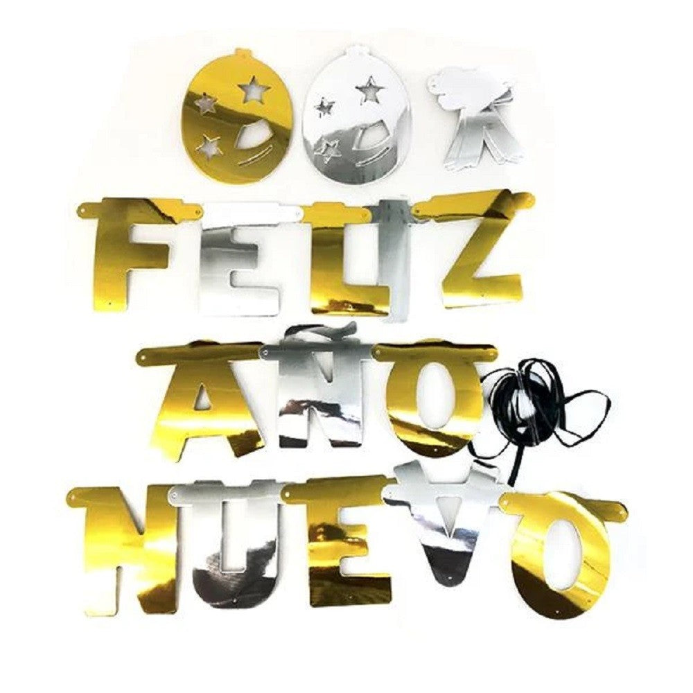 Guirnalda Feliz Año Nuevo Metal