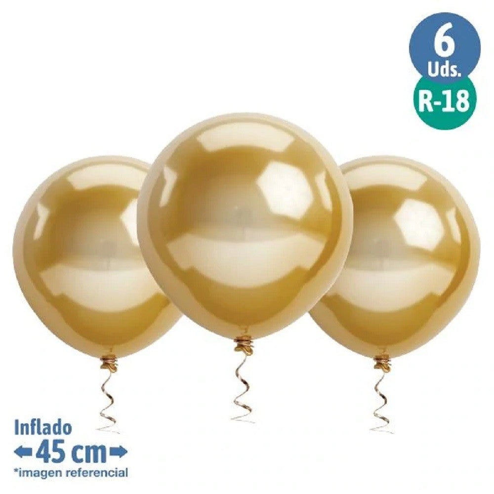 Globos Cromo R 18  x 6