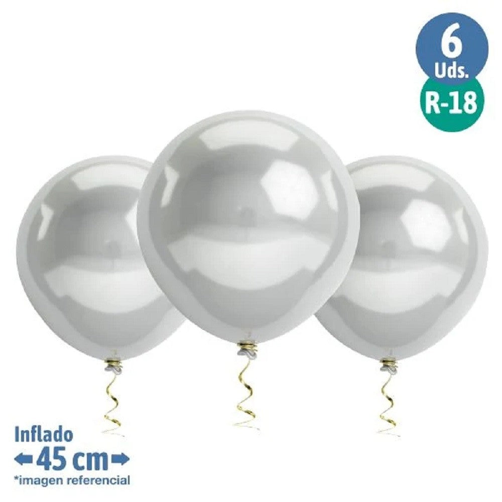 Globos Cromo R 18  x 6