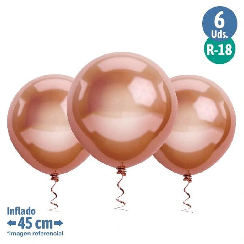 Globos Cromo R 18  x 6