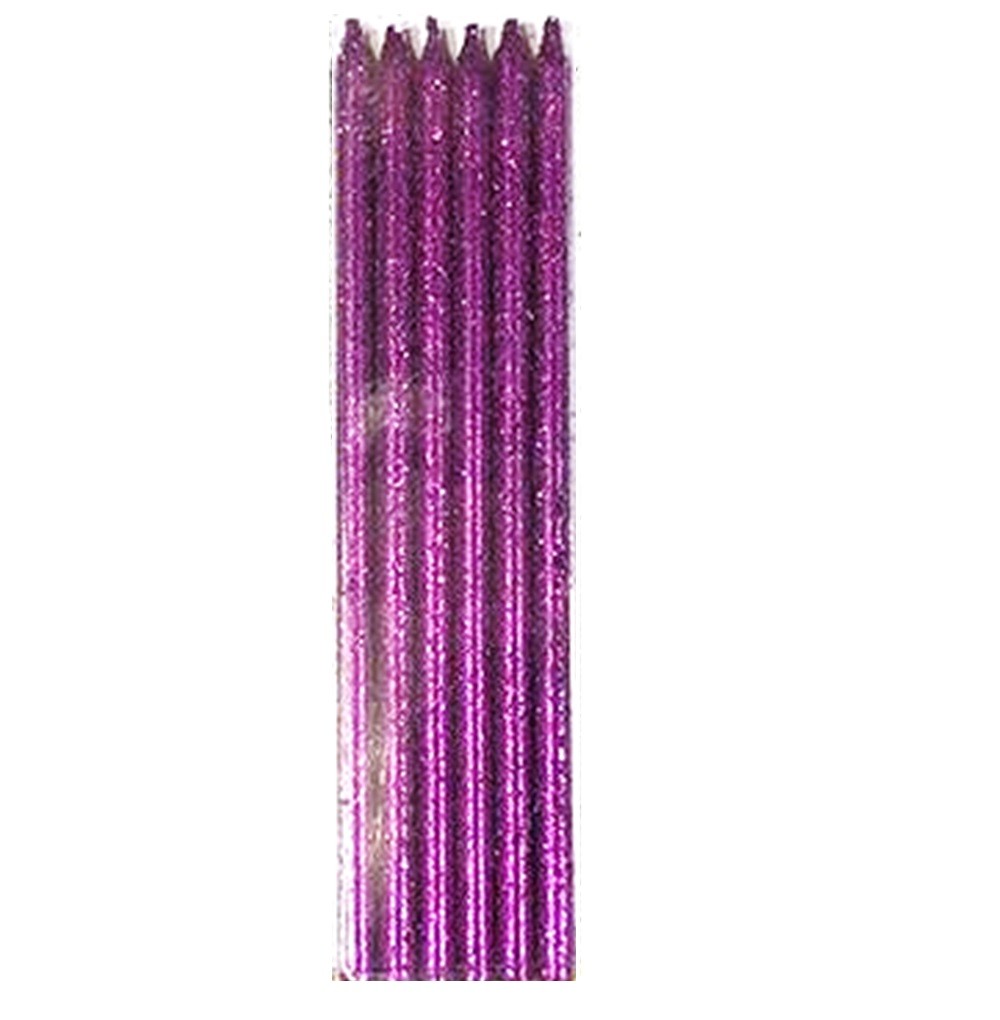 Vela Glitter Colores x 6