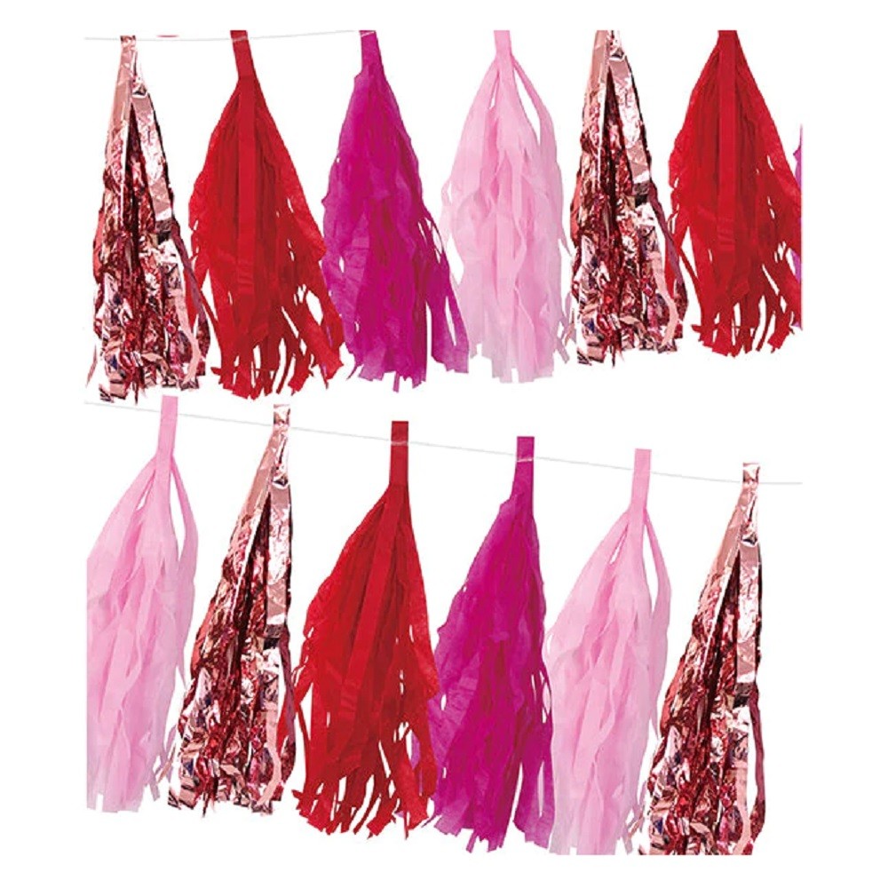 Guirnalda Tassel Metal Fucsia Rojo