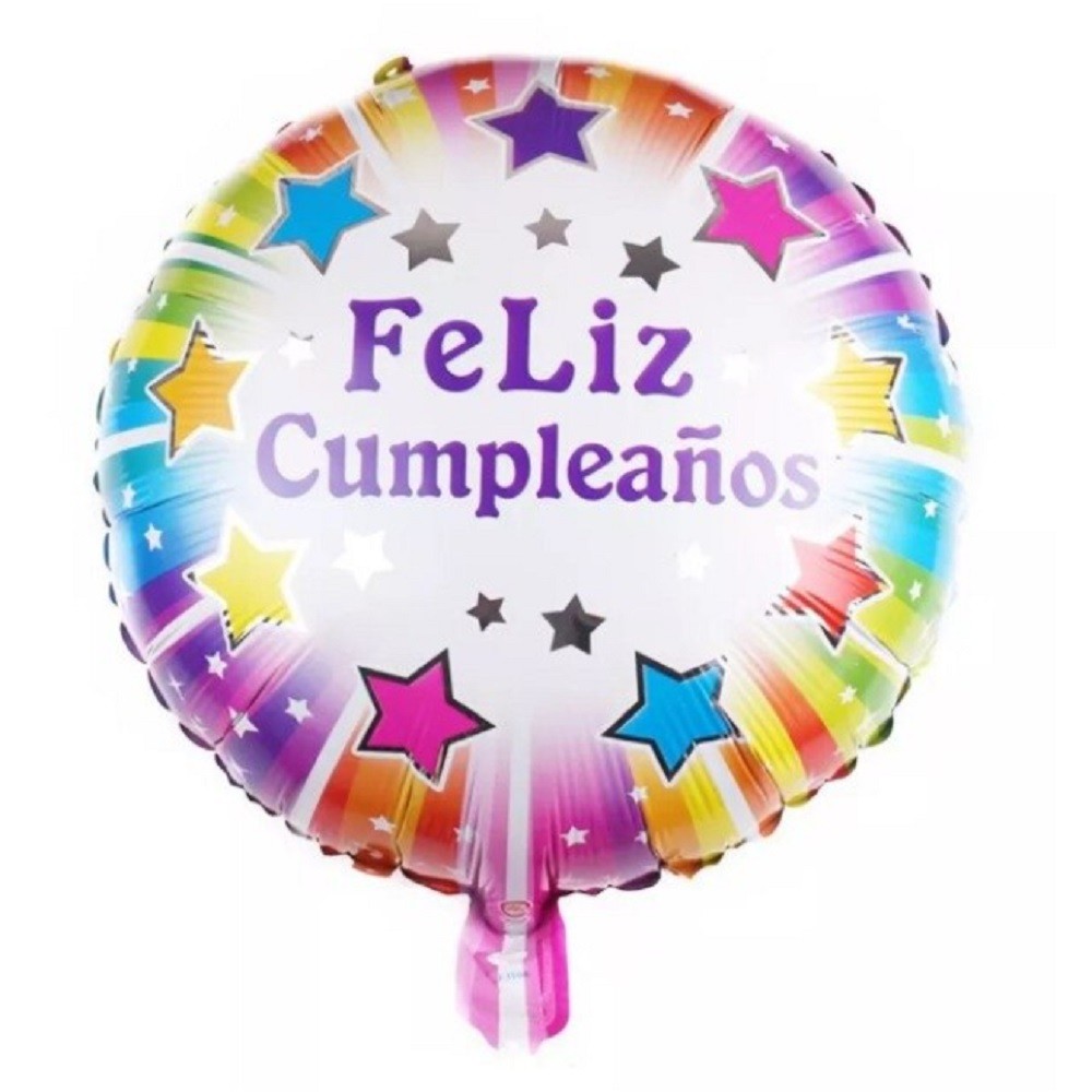 Globo Metálico Feliz Cumpleaños Estrellas Arcoíris