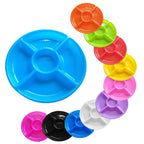 Bandeja Circular con Divisiones Reutilizable Colores