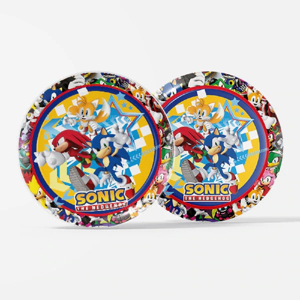 Plato Cumpleaños Sonic x 6