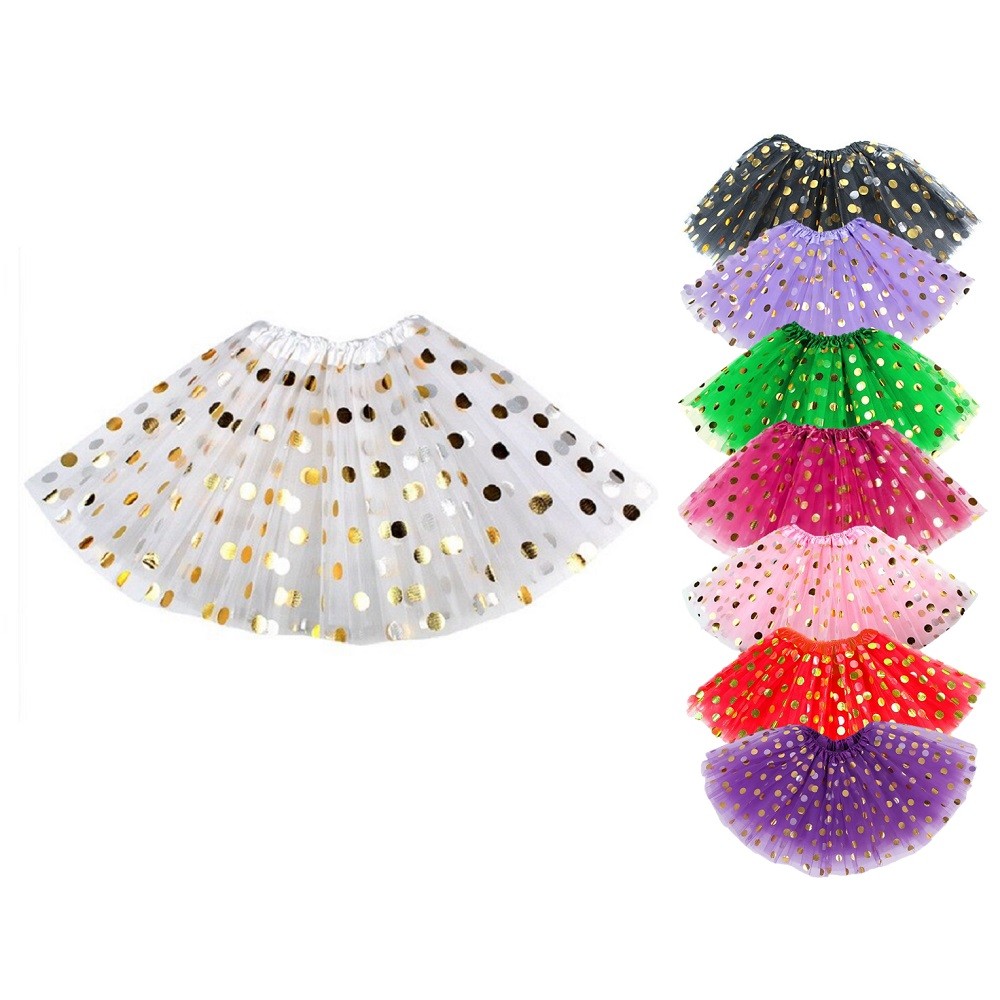 Falda Tutu Lunares Dorados