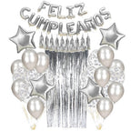 Pack Decoración Premium Cumpleaños Plateado