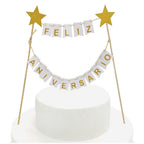 Decoración Banderines Topper Torta Feliz Aniversario