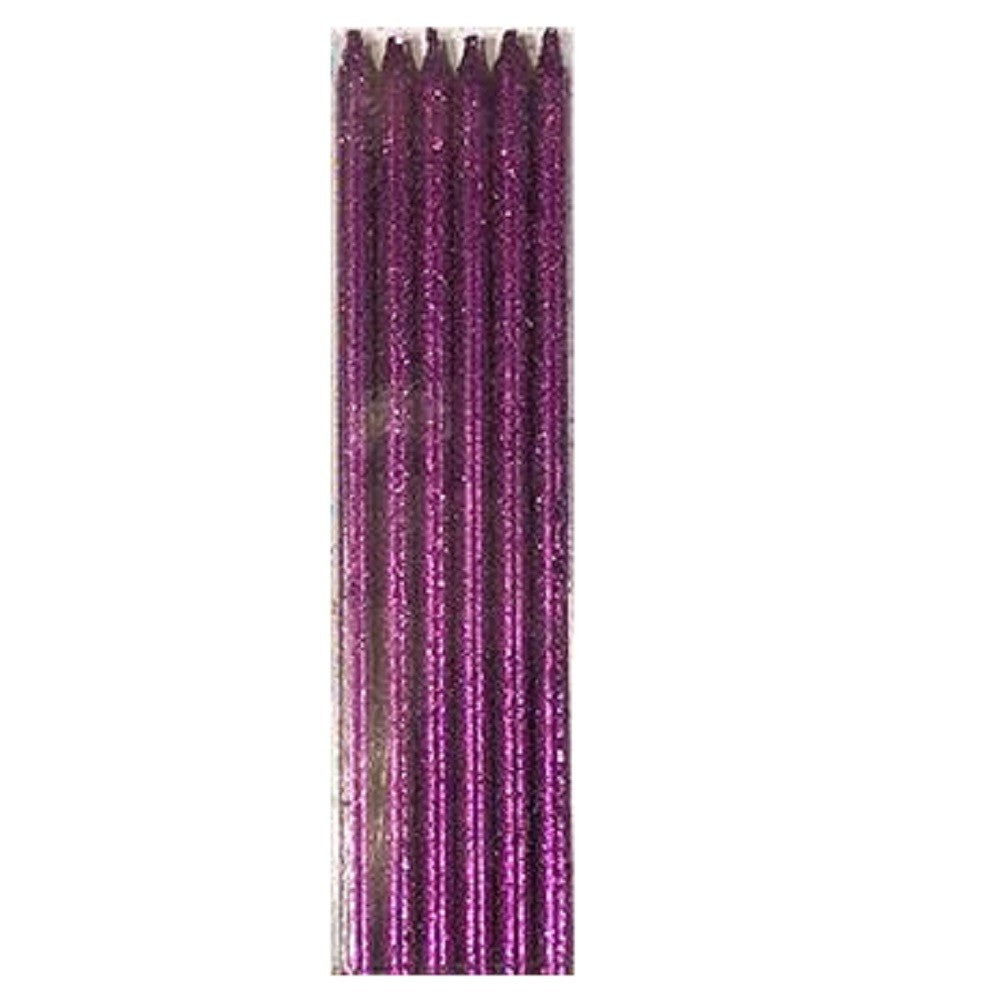 Vela Glitter Colores x 6