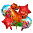 Set Globo Metálico Dinosaurio Trex x 5