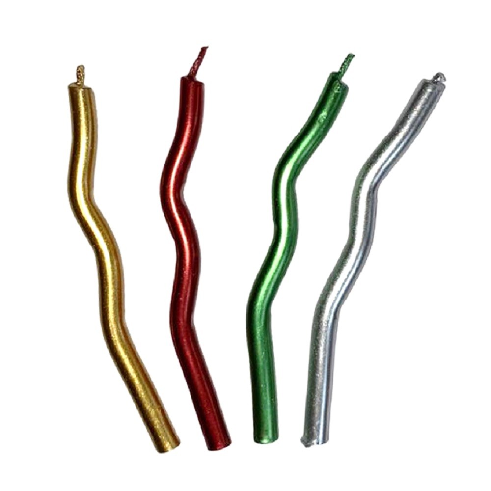Velas Zig Zag Metalizadas x 8