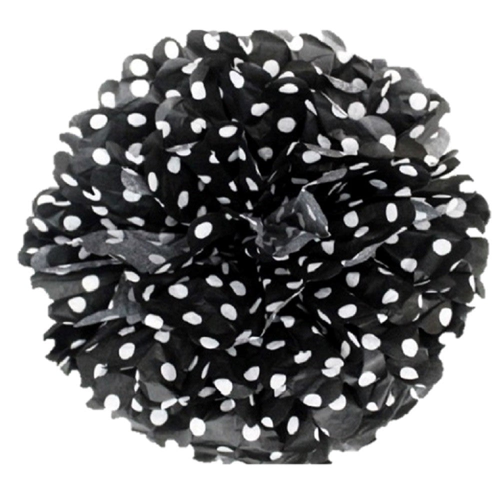 Pompón Papel Lunares 25 cms x 2