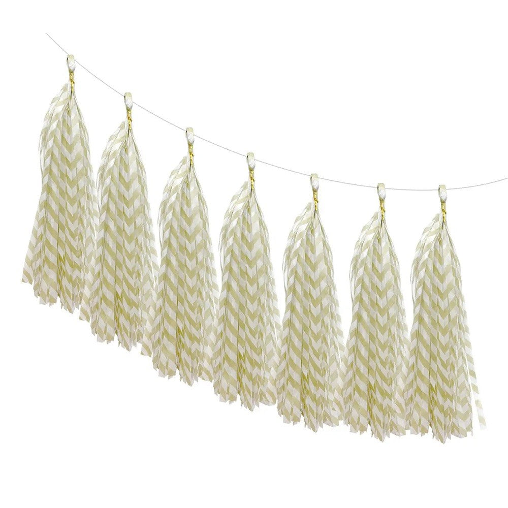 Guirnalda Tassel Rayas Doradas