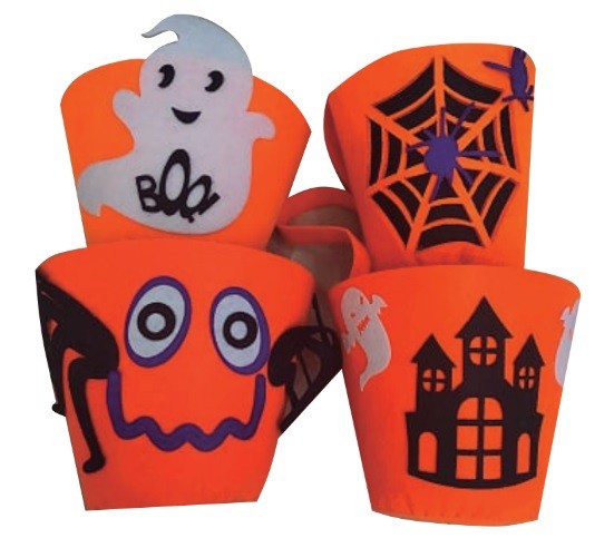Balde Canasto Tela Diseños Halloween