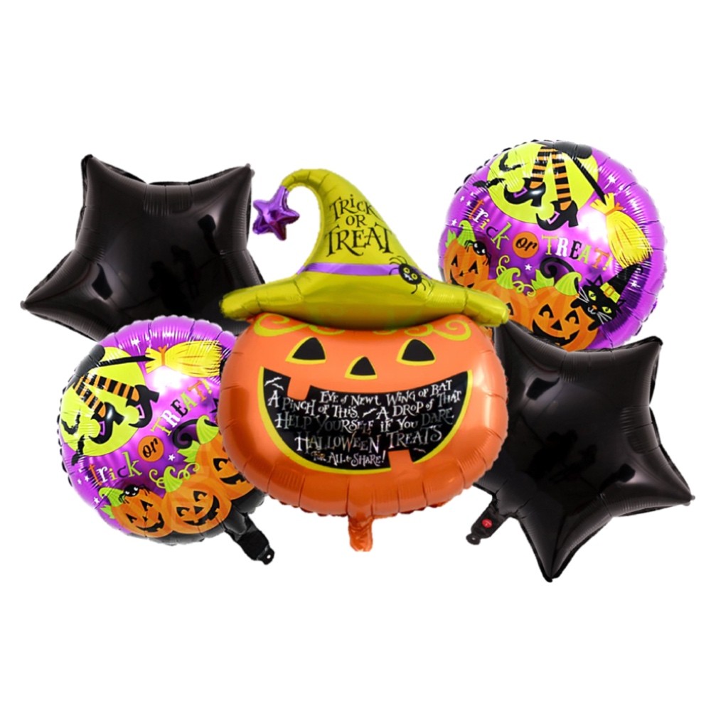 Set 5 Globos Halloween Calabaza