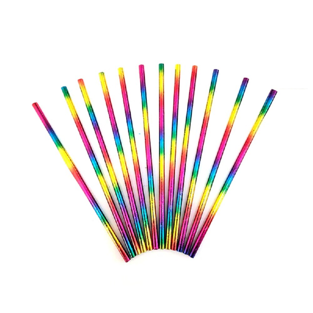 Bombilla de Papel Metalizada x 12