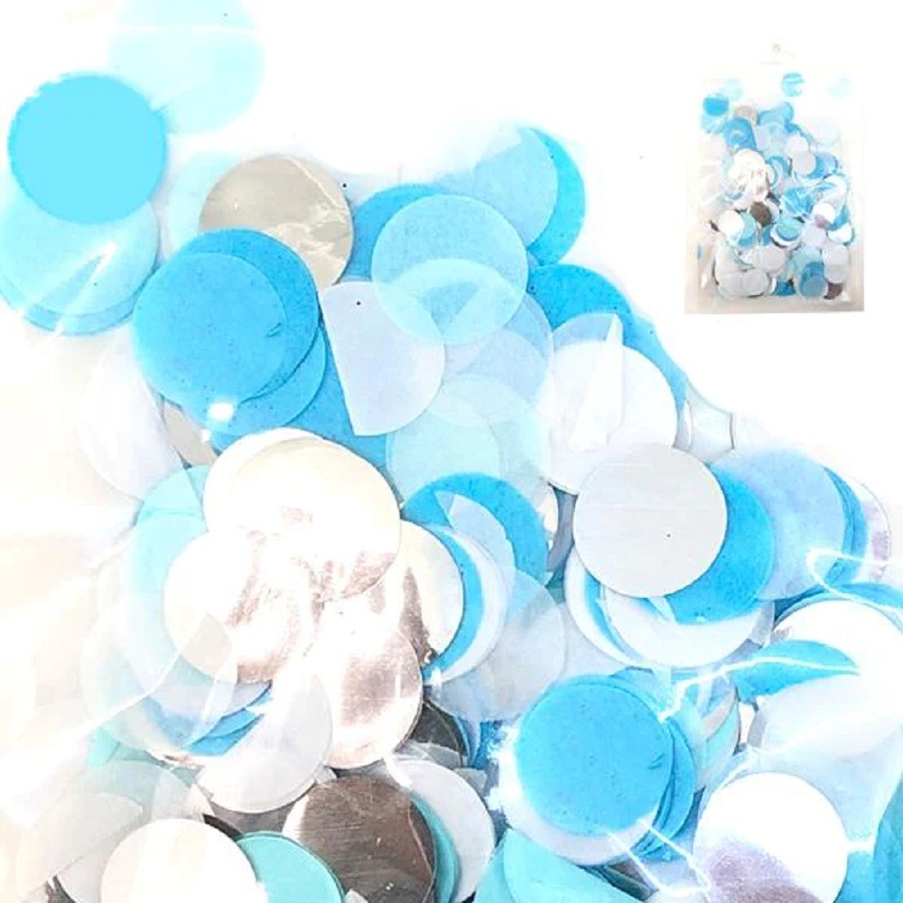 Confetti Celeste Plateado