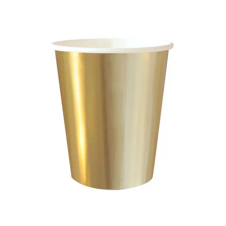 Vaso Polipapel Dorado x 6