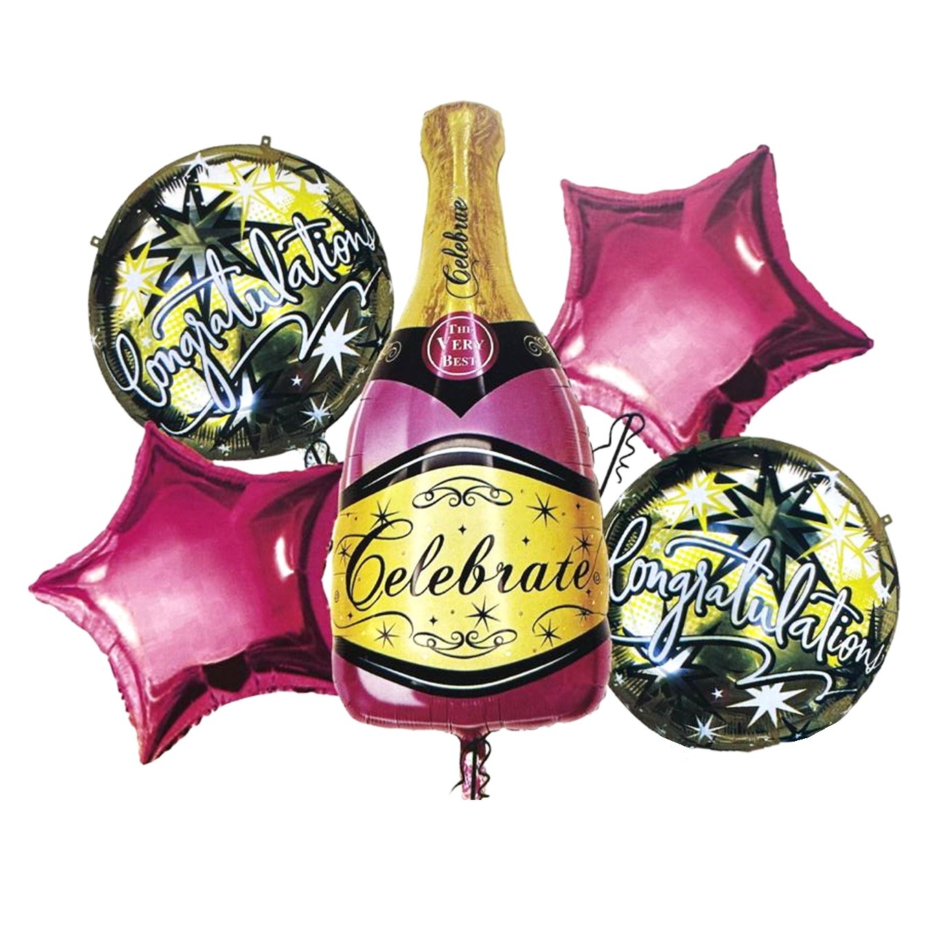 Set Globos Metálicos Champaña Rosada