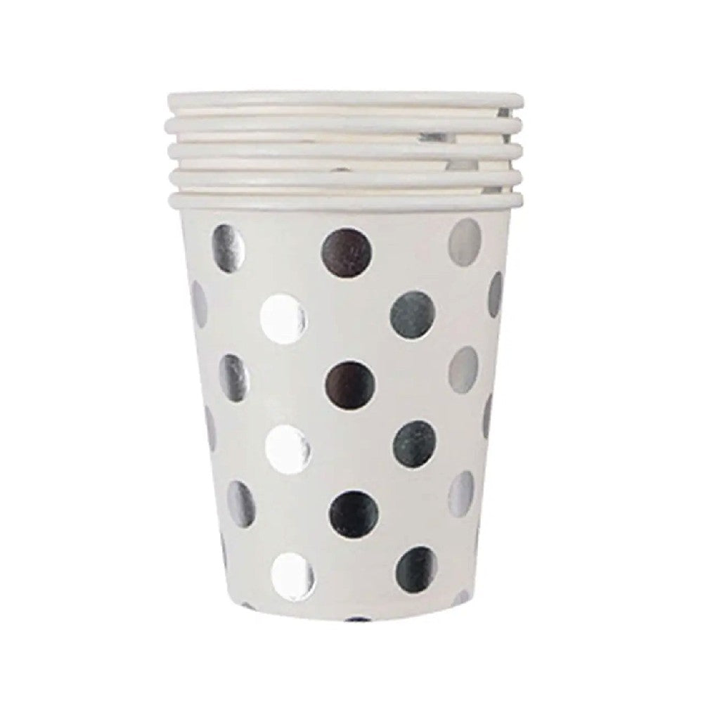 Vasos Lunares x 10 Plateado