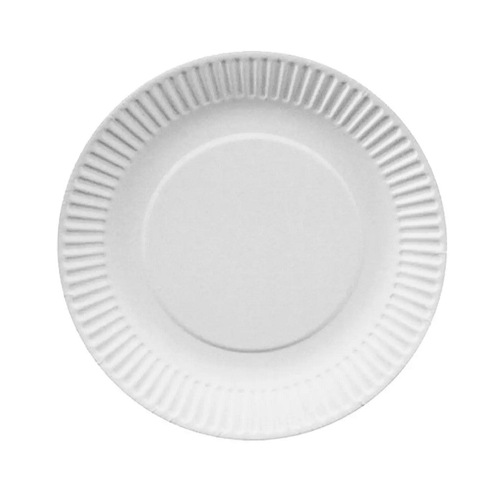 Plato Cartón Blanco x 50
