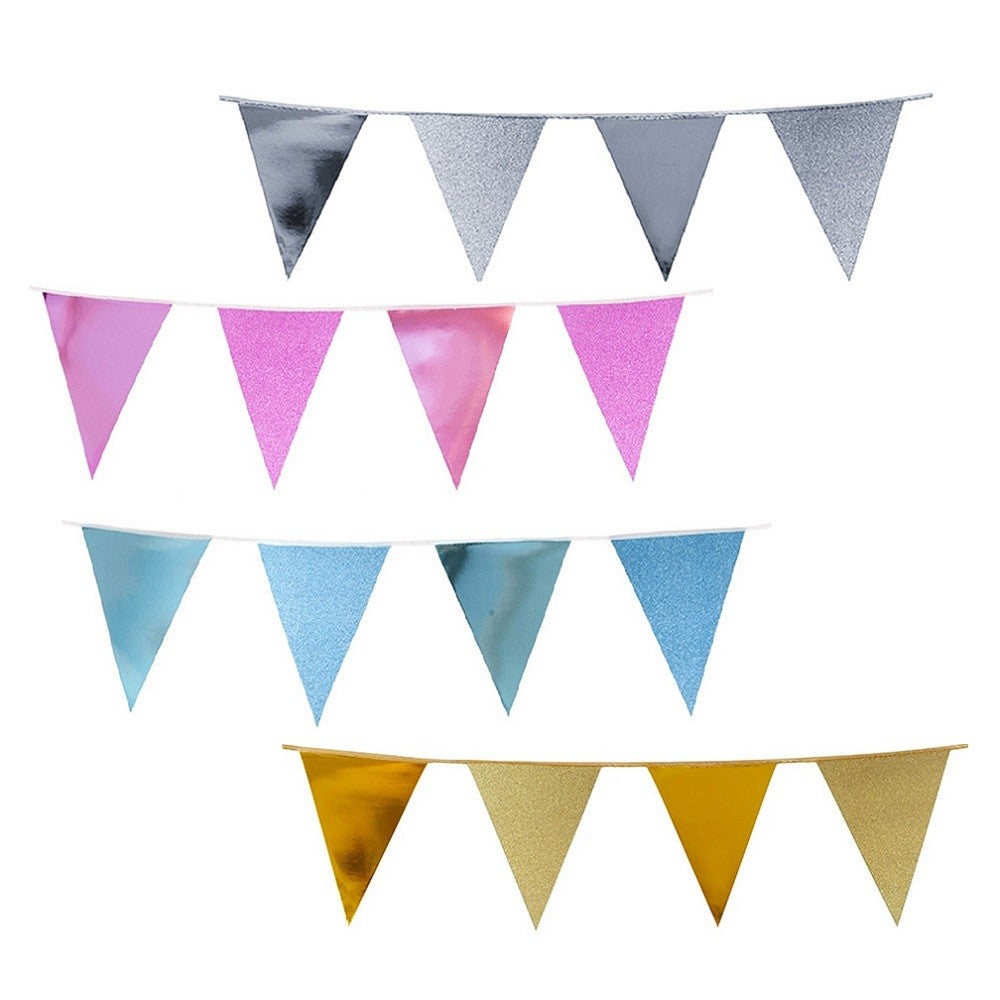 Guirnalda Banderines Metal Glitter Colores