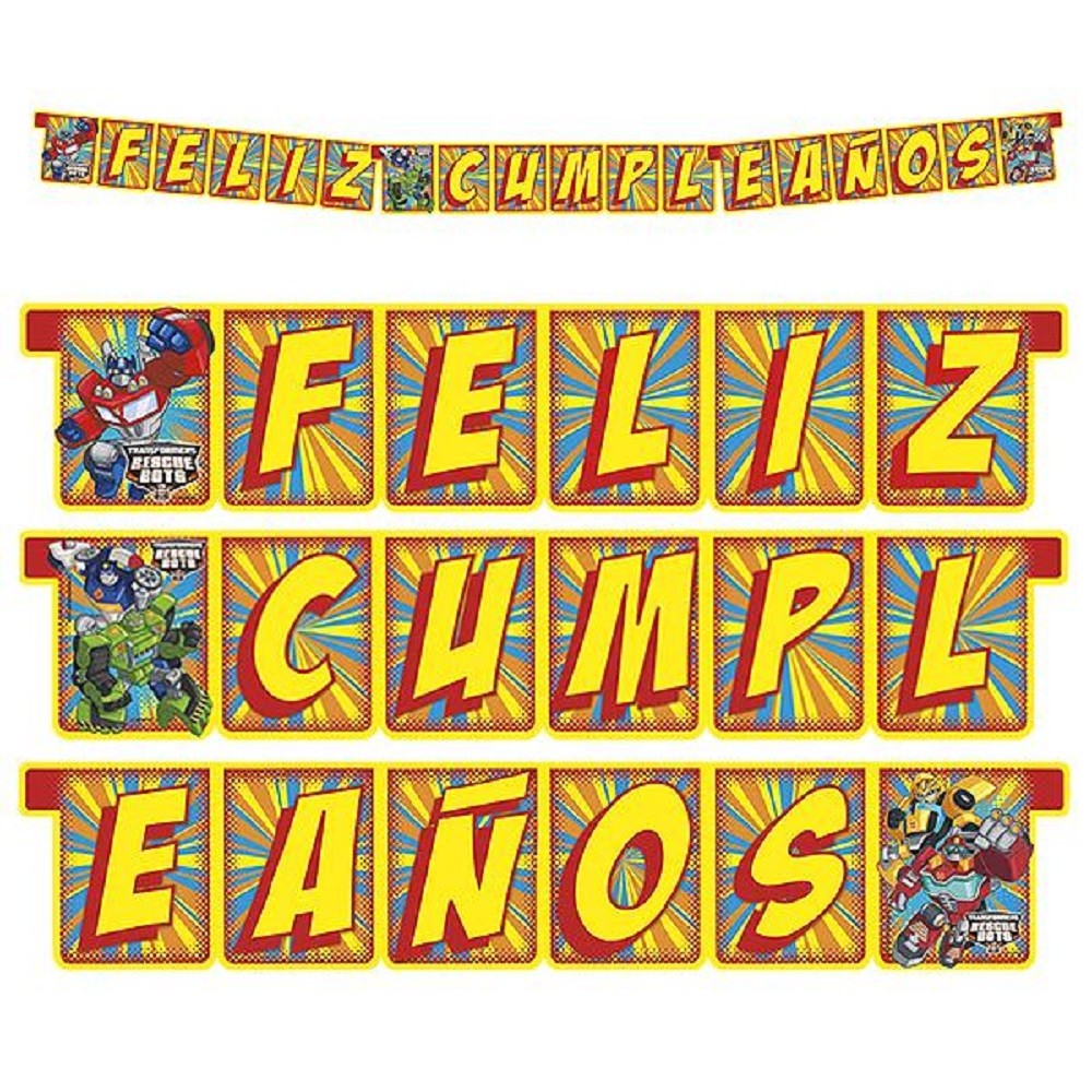 Guirnalda Feliz Cumpleaños Rescue Bots