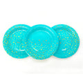 Platos Calipso Estrellas y Lunares Dorados x 6
