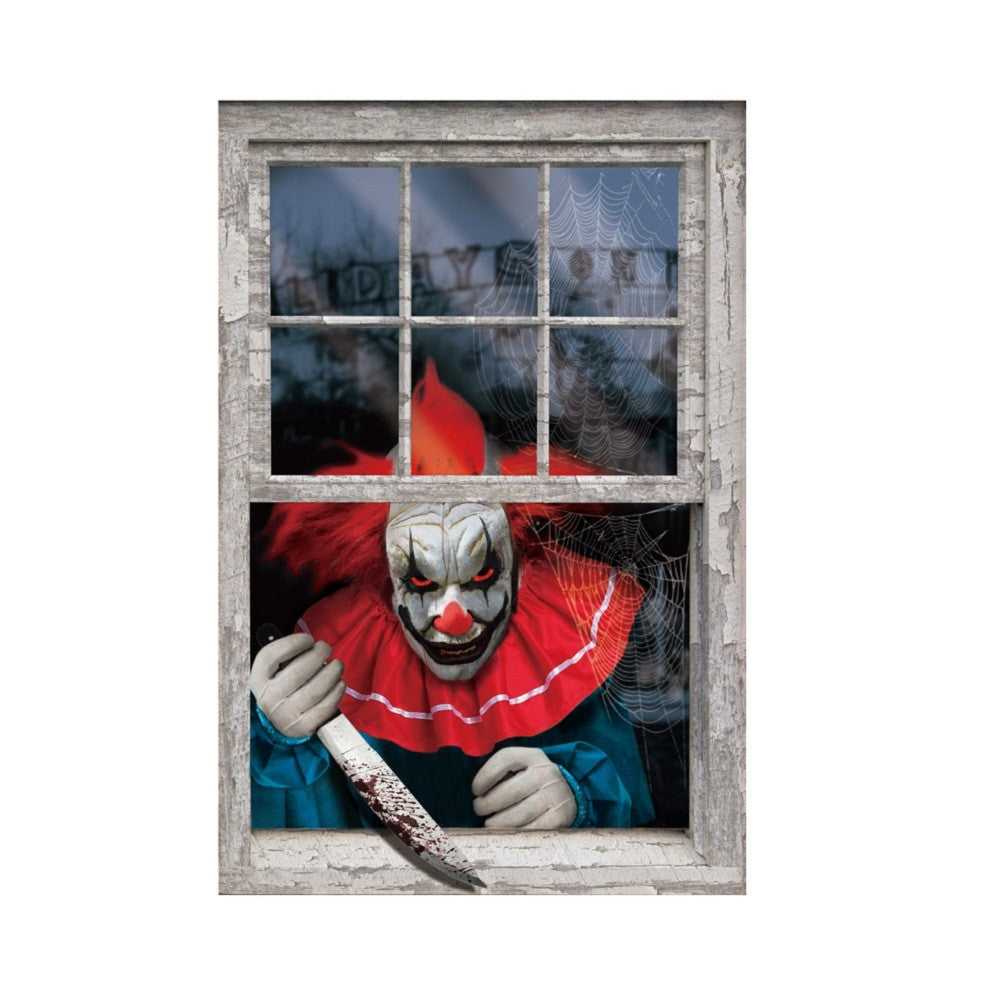 Decoración Ventana Payaso Satánico