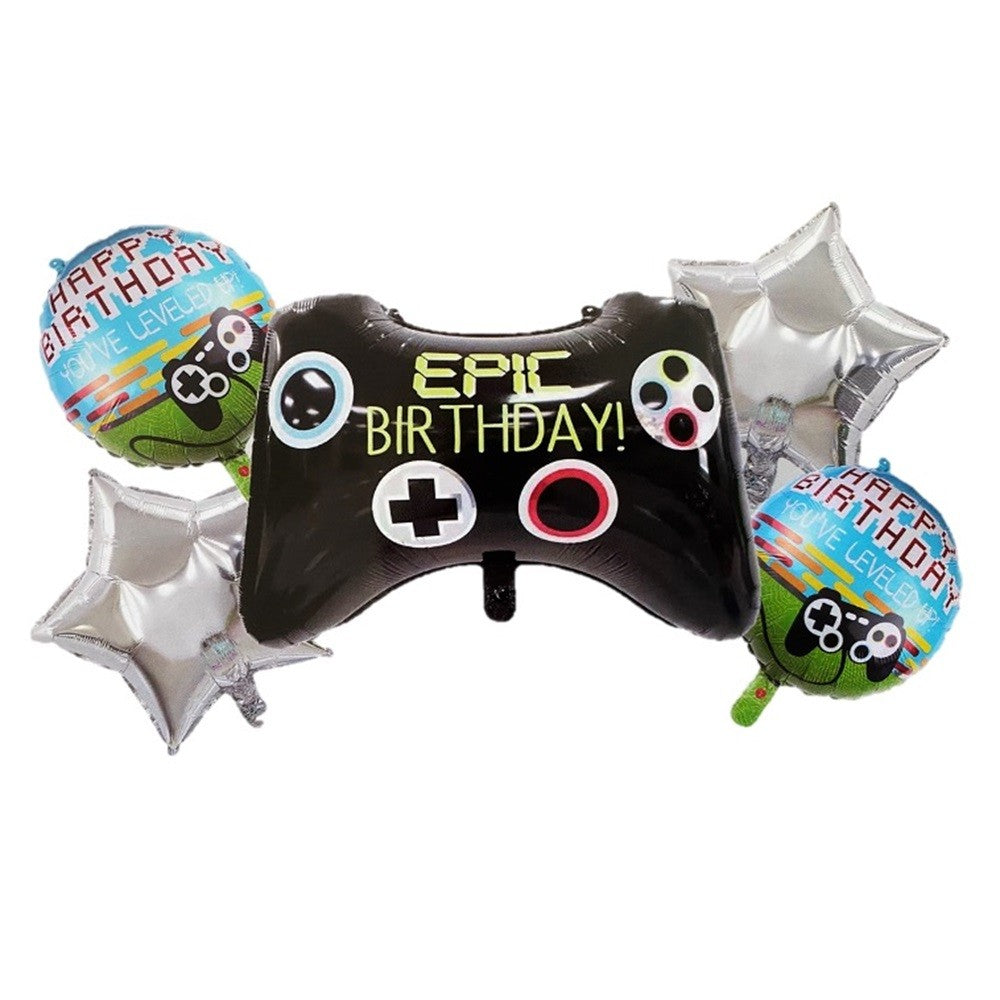 Set 5 Globos Metálicos Gamer Joystick | Decoración Cumpleaños Videojuegos