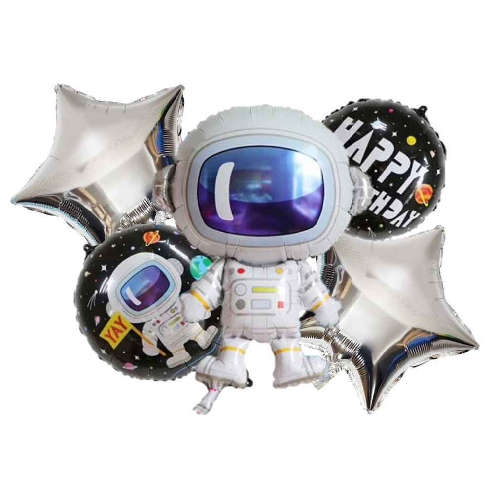 Set 5 Globos Metálicos Astronauta Espacial | Cotillón Activarte