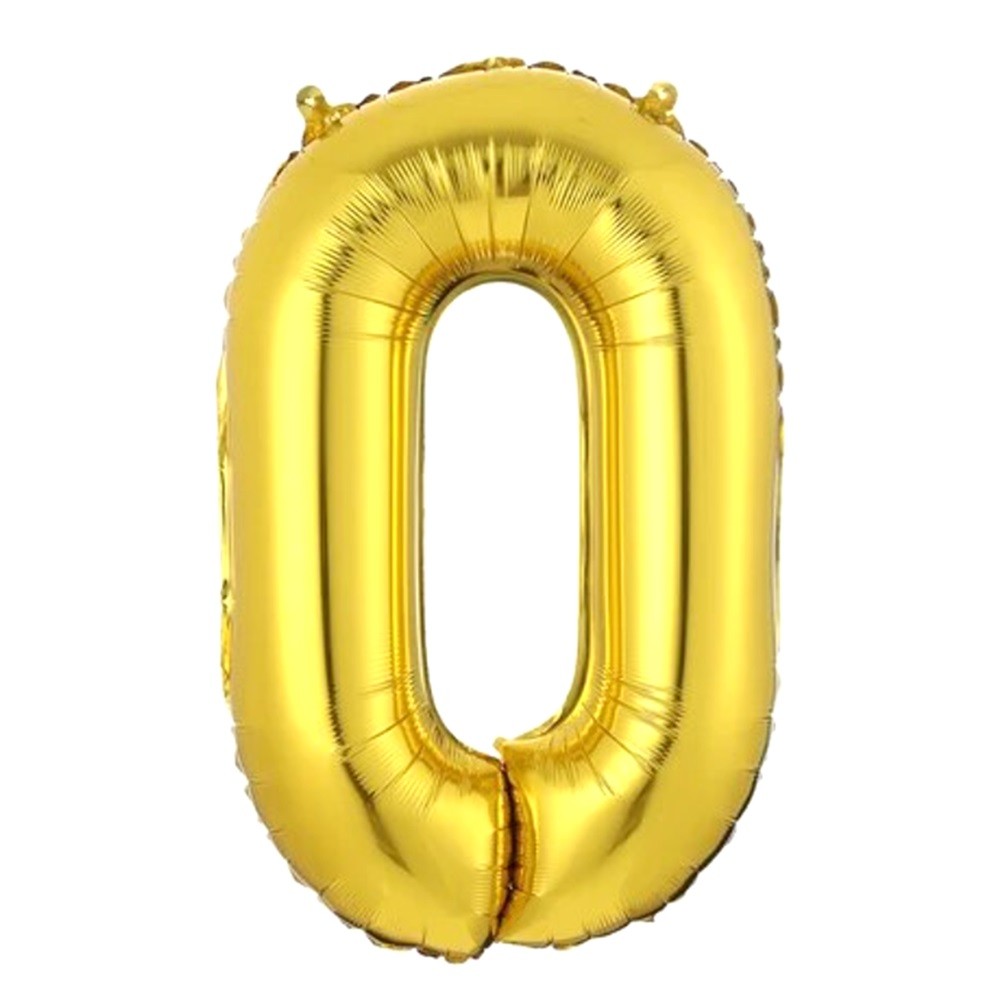 Globo Metálico 70 cm Números Dorado
