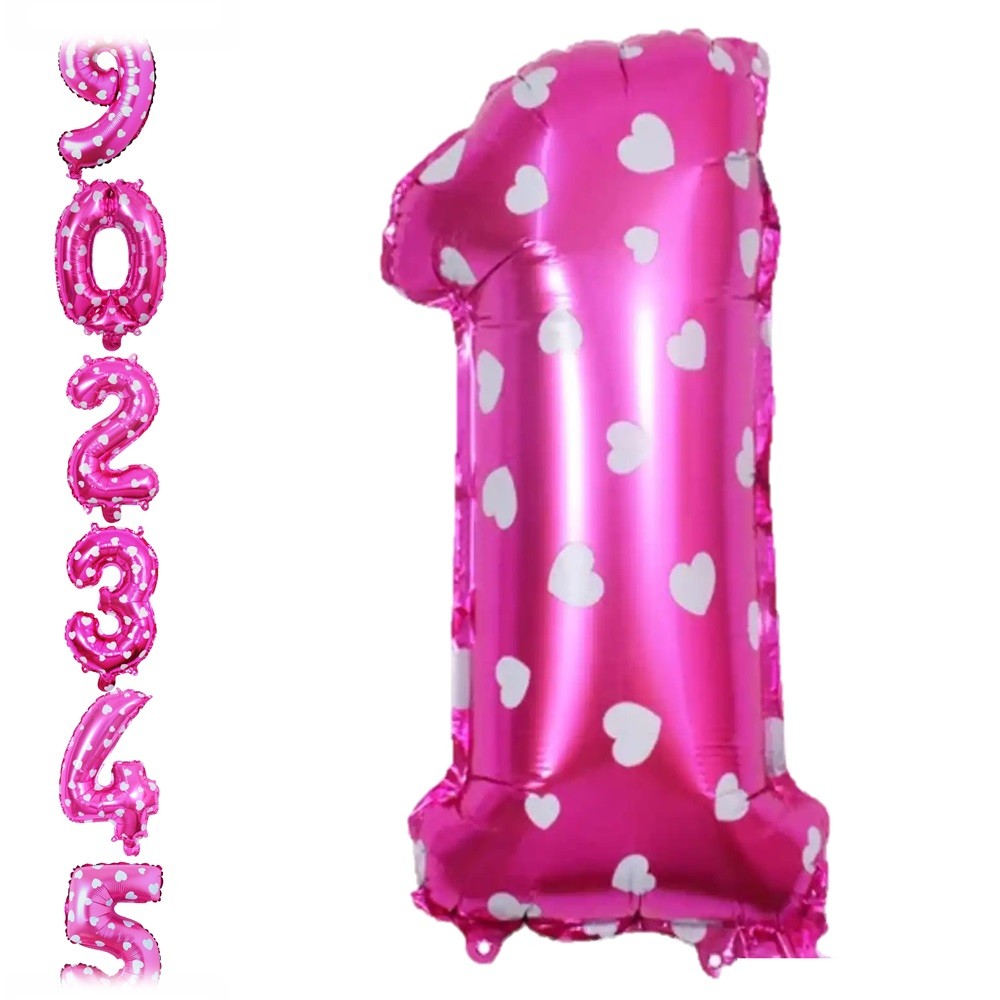 Globo Numero Rosado Corazón