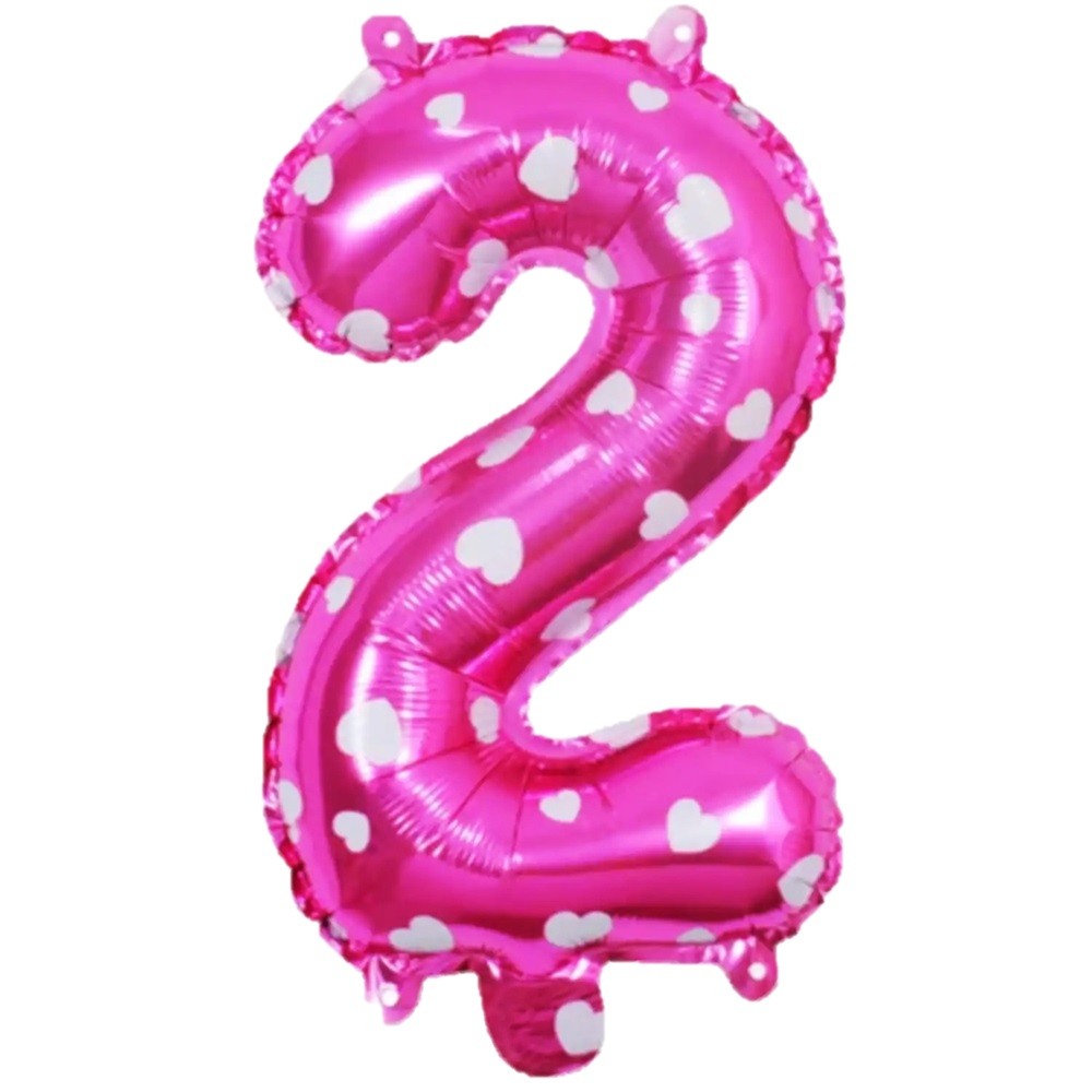 Globo Numero Rosado Corazón
