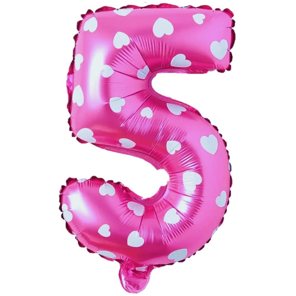 Globo Numero Rosado Corazón