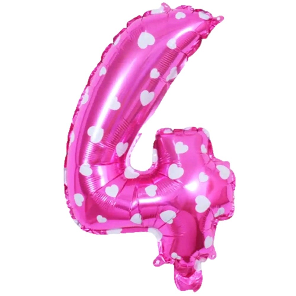 Globo Numero Rosado Corazón