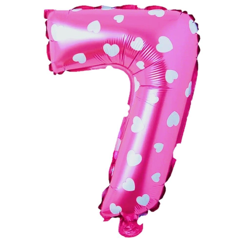 Globo Numero Rosado Corazón