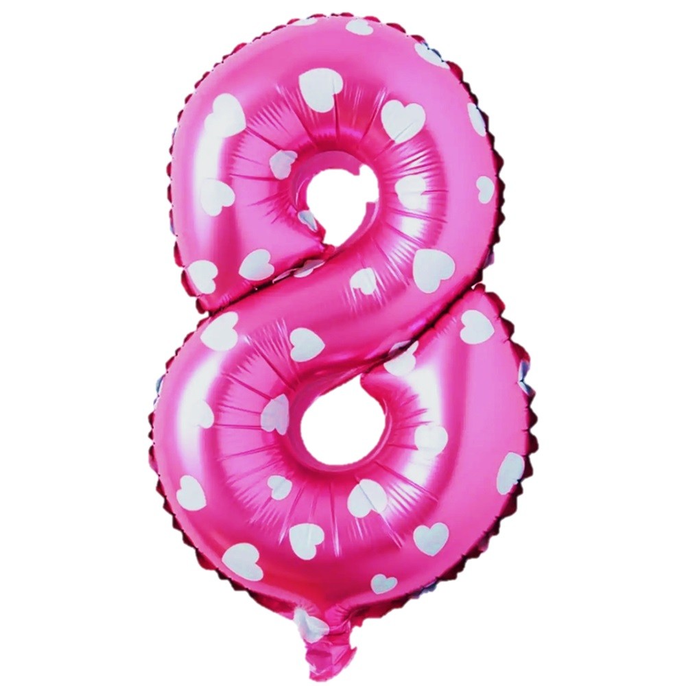 Globo Numero Rosado Corazón
