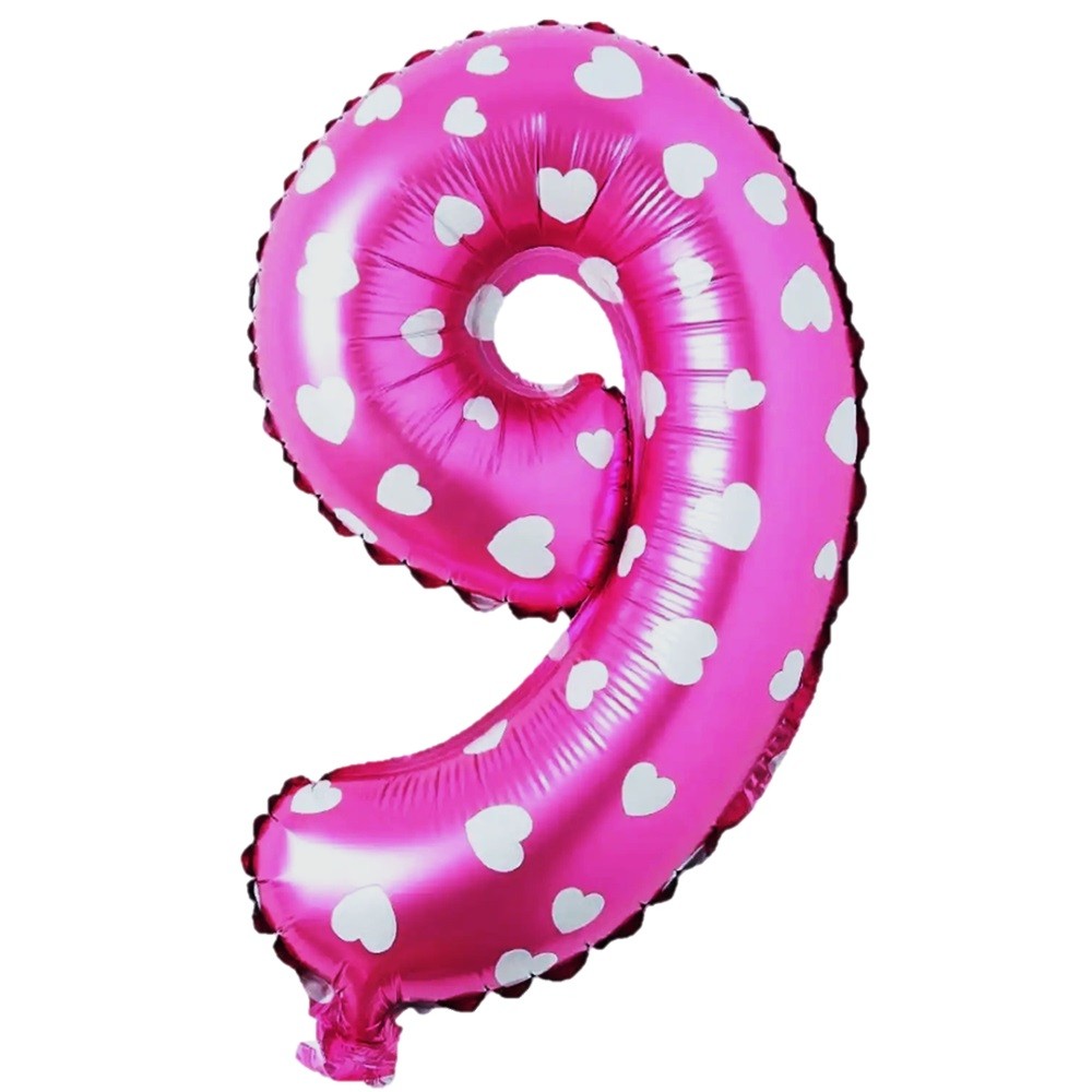 Globo Numero Rosado Corazón