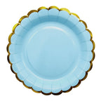 Plato Pastel Bordes Dorados 18 cm