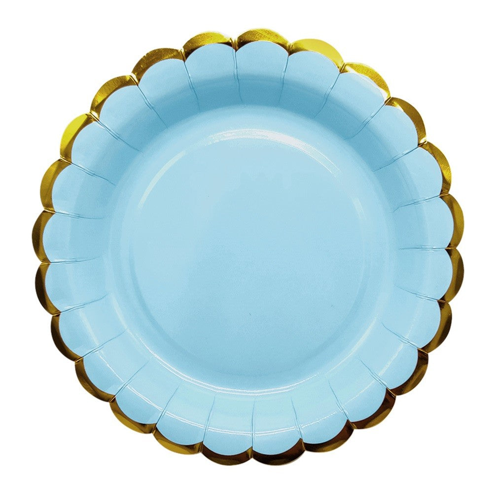 Plato Pastel Bordes Dorados 18 cm
