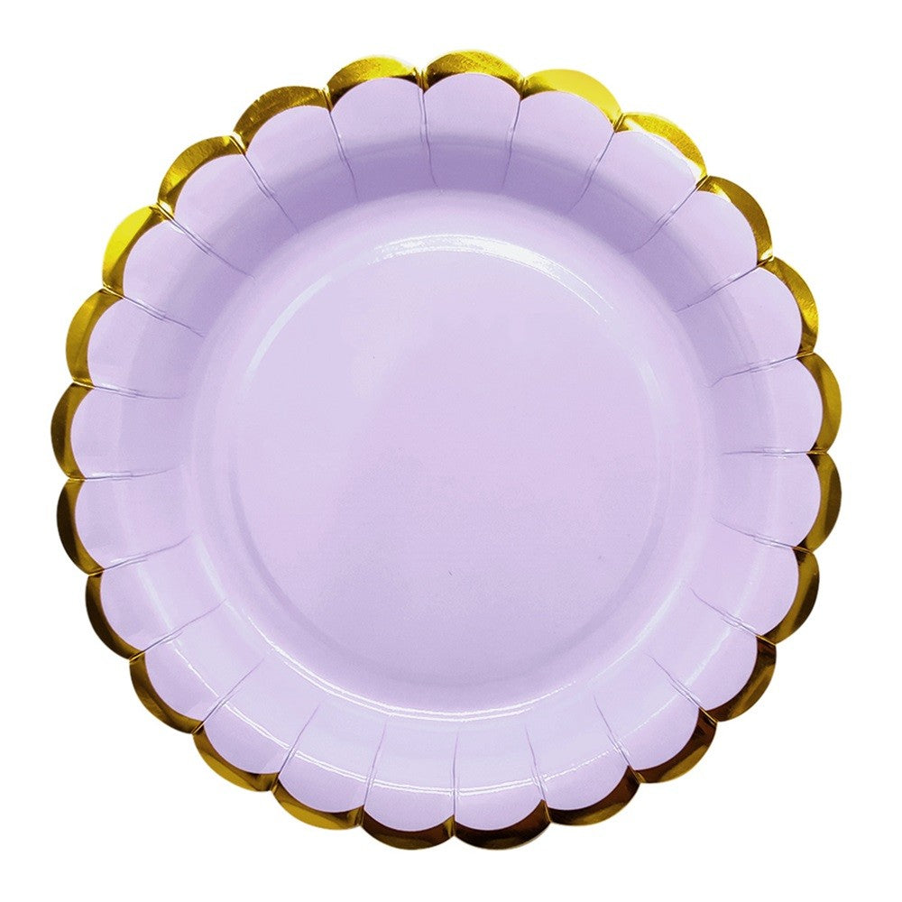 Plato Pastel Bordes Dorados 18 cm
