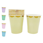 Vasos Pastel Bordes Dorados x 6