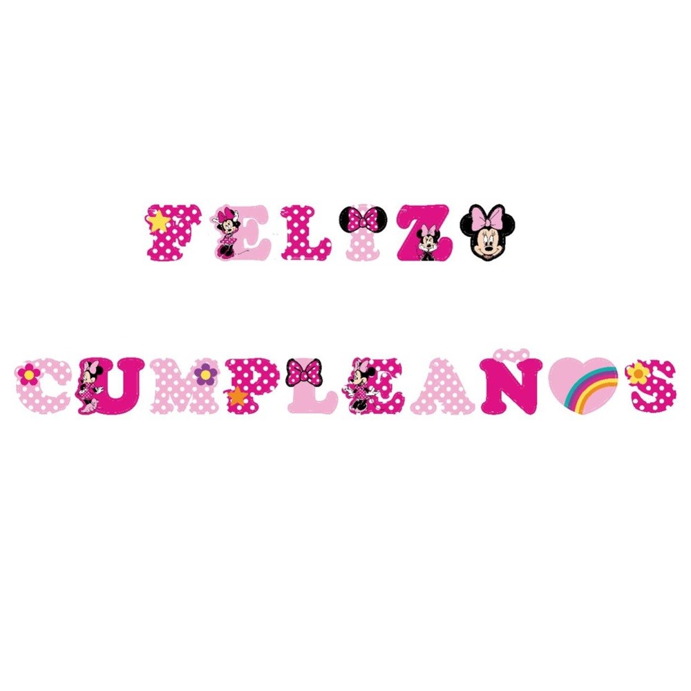Guirnalda Feliz Cumpleaños Minnie Mouse
