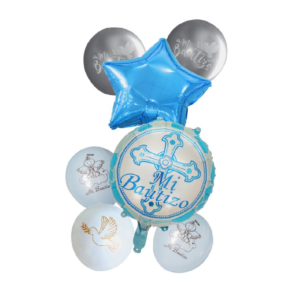 Set Globos Mi Bautizo Estrellas