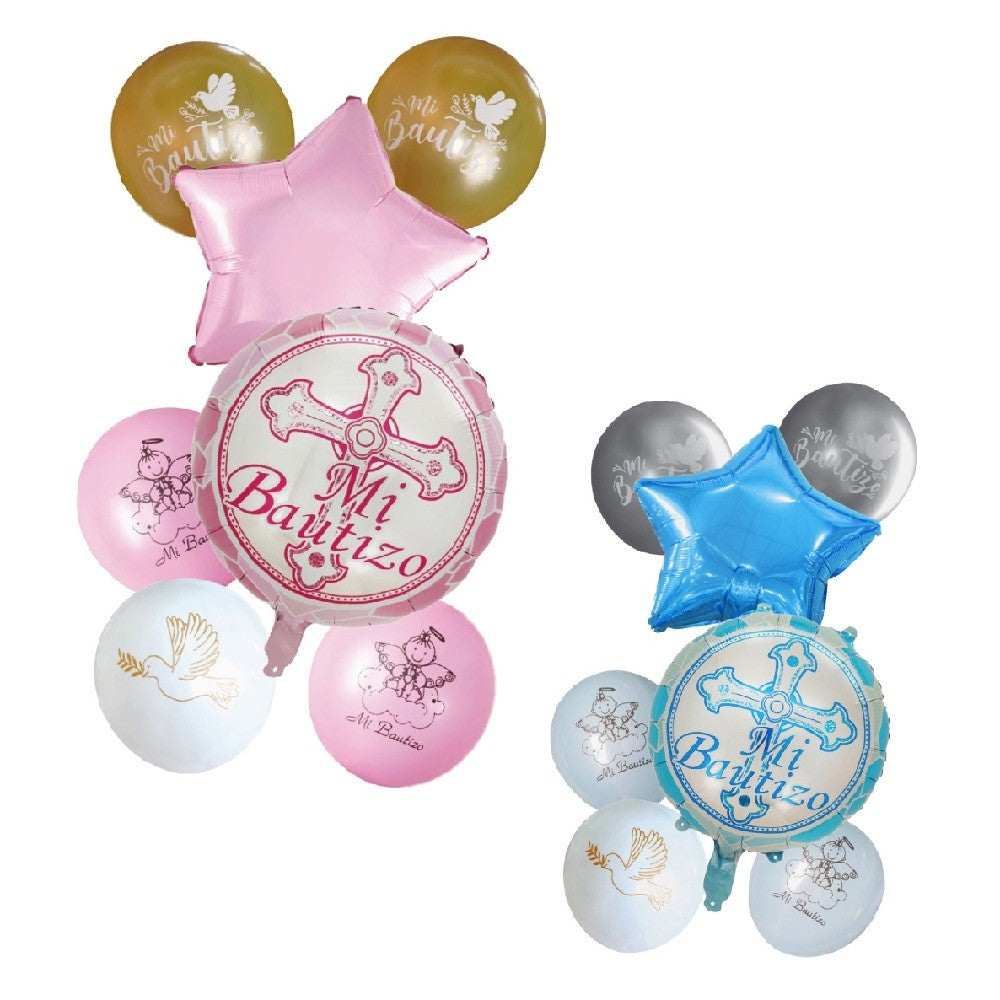 Set Globos Mi Bautizo Estrellas