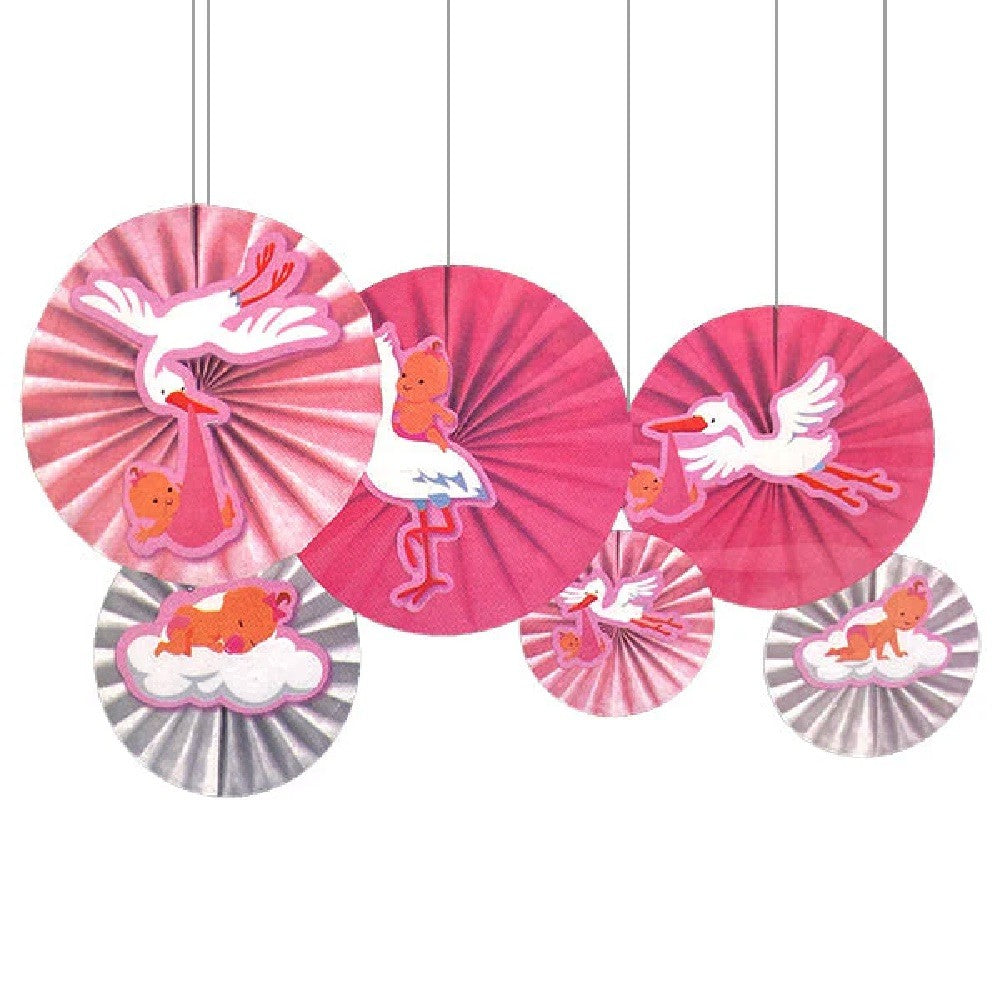 Decoración Baby Shower Abanico x 6