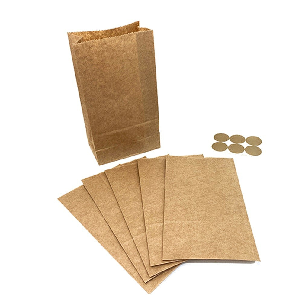 Bolsa Kraft con Sticker x 6